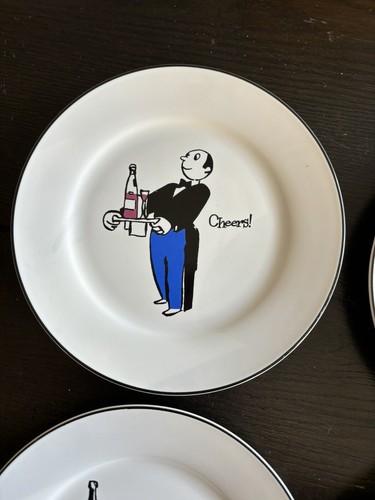 Set Of 4 Rosanna Plates Votre Sante, Cheers, Salute, Here’s To Us - Picture 5 of 6