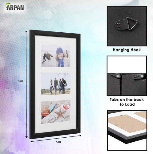 Multi Aperture Photo Picture Frames Holds 3 or 5 Photos White or Black For Gift - Picture 5 of 26