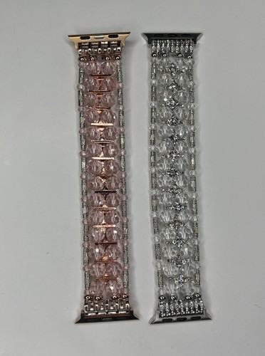 Lot of 2 Crystal Rhinestone Bracelets Watch Bands For Apple iWatch 38/40mm NEW - Picture 2 of 4