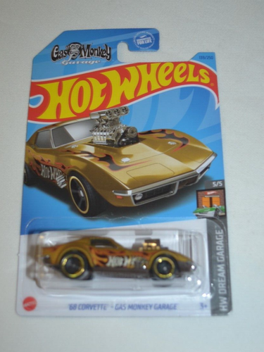HOT WHEELS 2023 HW DREAM GARAGE 5/5 - '68 CORVETTE - GAS MONKEY GARAGE GOLD - Picture 2 of 6