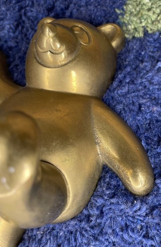 Tanzender Teddybär Messing Haken Wandbehang Deko Gewand Mantel Handtuch Aufhänger Vintage - Bild 5 von 9