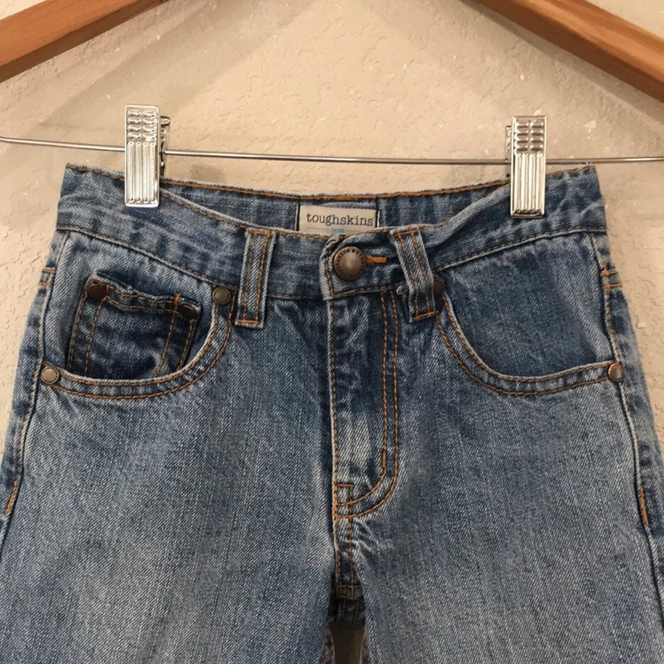 Toughskins Boys Sz 5 Relaxed Fit Jeans Adjustable 100% Cotton Denim - Image 2 of 4