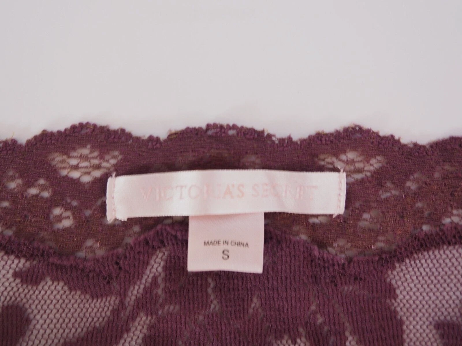 UNDERCOVER Abito body manica lunga Victoria's Secret bordeaux nylon pizzo scollo barca taglia S