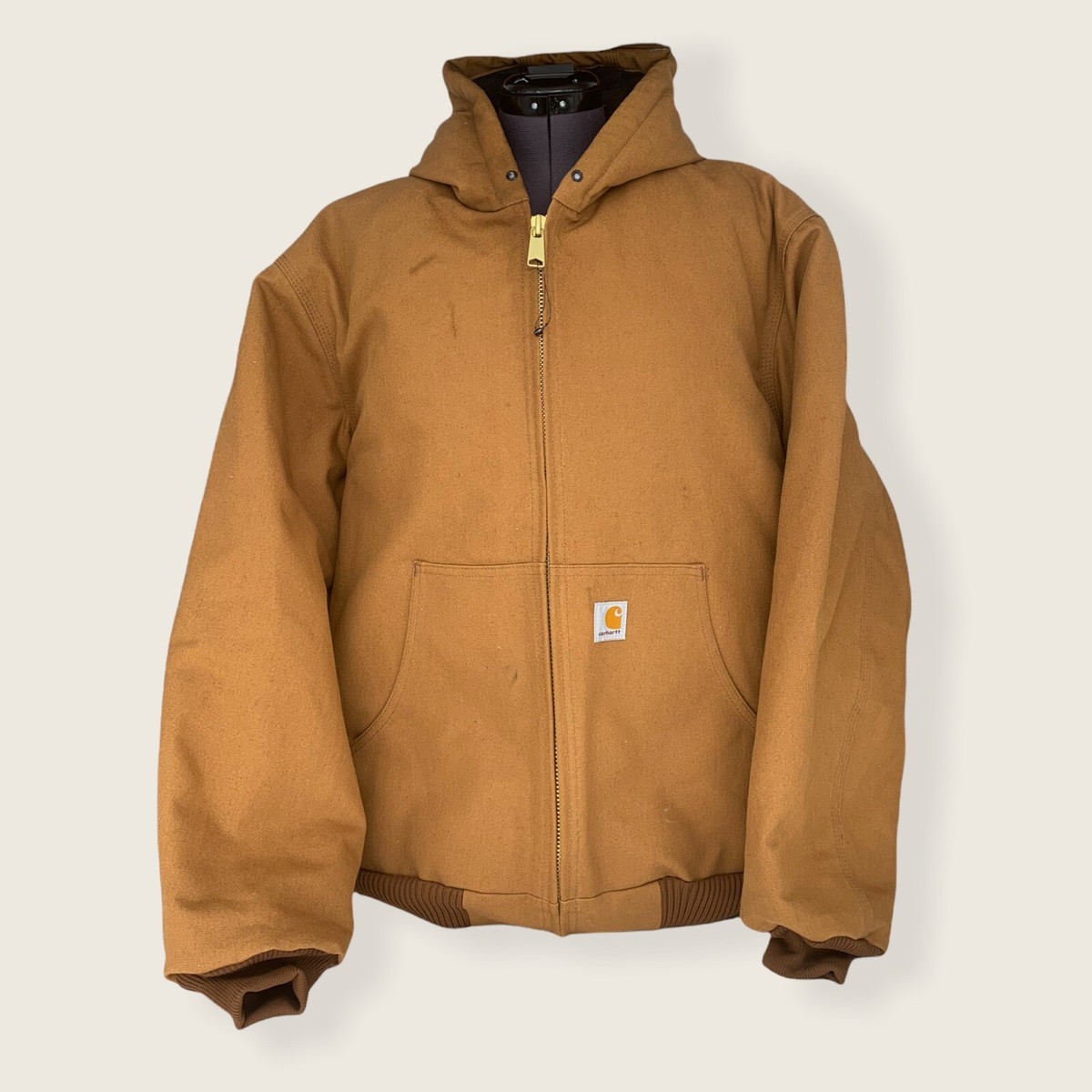 Carhartt J140 BRN Duck Brown Canvas Full Zip Hooded Jacket Carhartt J140 BRN Duck Brown Canvas Full Zip Hooded Jacket
