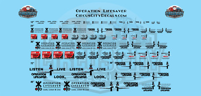 Operation Lifesaver Logos Black HO 1:87 Scale Decal Set