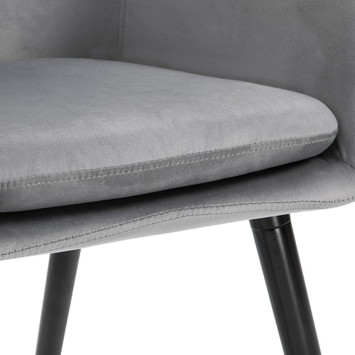 Esszimmerstühle 2er-Set Küchenstuhl mit Rückenlehne, für Wohnzimmer, Grau - Bild 8 von 10