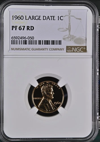 1960 P NGC PF67RD Lincoln Cent 1c Large Date