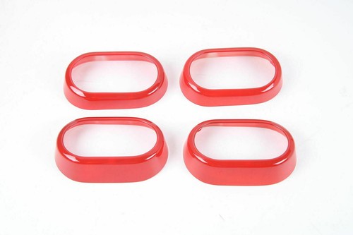 Red Inner Door Handle Bowl Cover Trim Ring for 2007-2010 Jeep Wrangler JK 4Doors - Picture 3 of 9