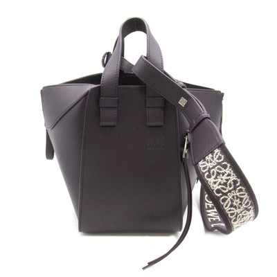 LOEWE Hammock 2way Shoulder Hand Bag A538H13X149492 Calfskin Deep Aubergine
