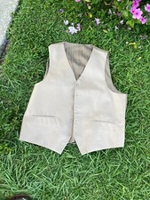 Vintage 1980s Mens Tan Vest Size 44R