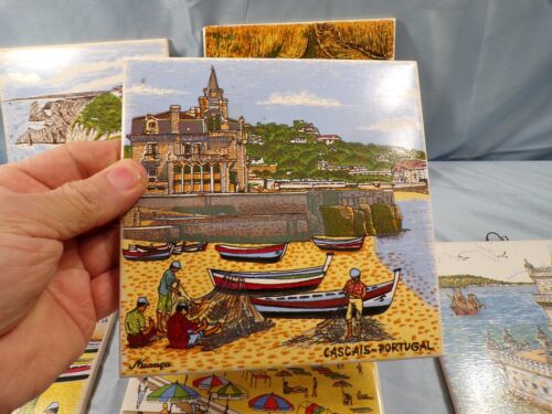 Lot of 6 Portugal Scenes Decorative Ceramic Tiles Cascais, Estoril - Picture 14 of 16