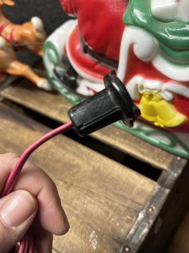 Vtg 1970 Christmas Santa's Sleigh 2 Reindeer Empire Illuminated Blow Mold 24" - Picture 12 of 24