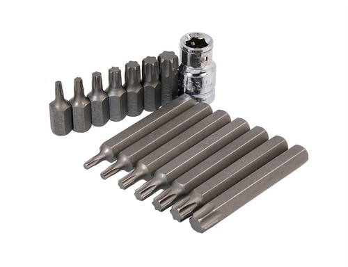 Torx Set 15pc 1/2" Drive Star Bit Set T20 - T55 30mm 75mm - Picture 3 of 4