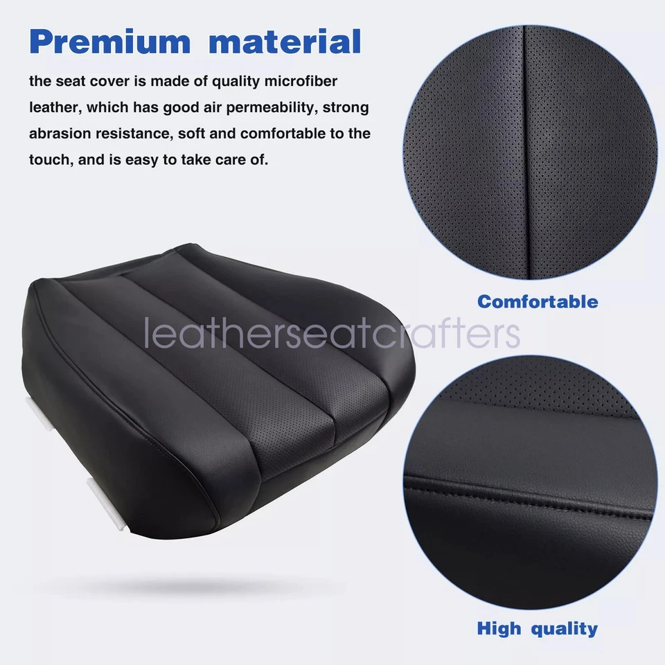 Perforated Driver&Passenger Bottom Seat Cover Black For 2010-2014 Subaru Outback Foto 3 de 4