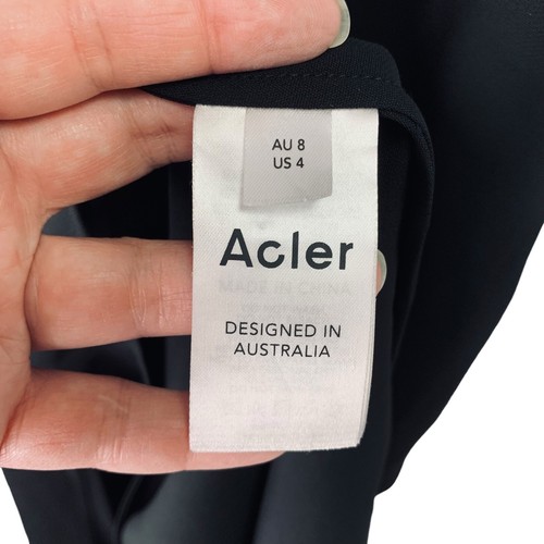Acler Maine Draped Midi Dress Black Size US 4 New With Defects $450 - Picture 22 of 24