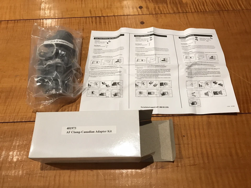 NUEVO Kit de descarga automática Rubbermaid adaptador 401973 válvula de abrazadera Canadian Coyne Delany Foto 2 de 4