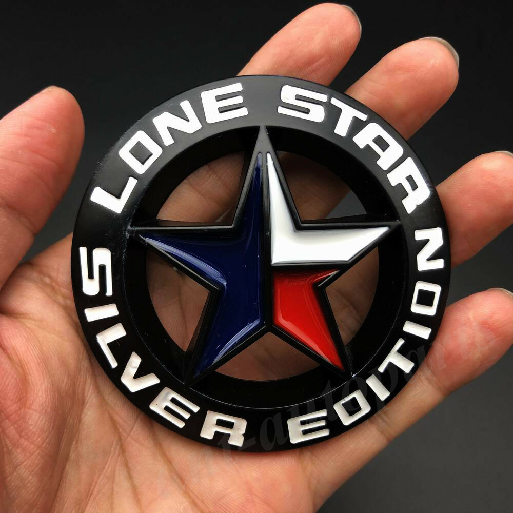 Metal Black Lone Star Texas Edition Front Grille Emblem Badge – Car Decal Sticker