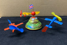 Tin Litho Wind Up Plane Carousel TESTED