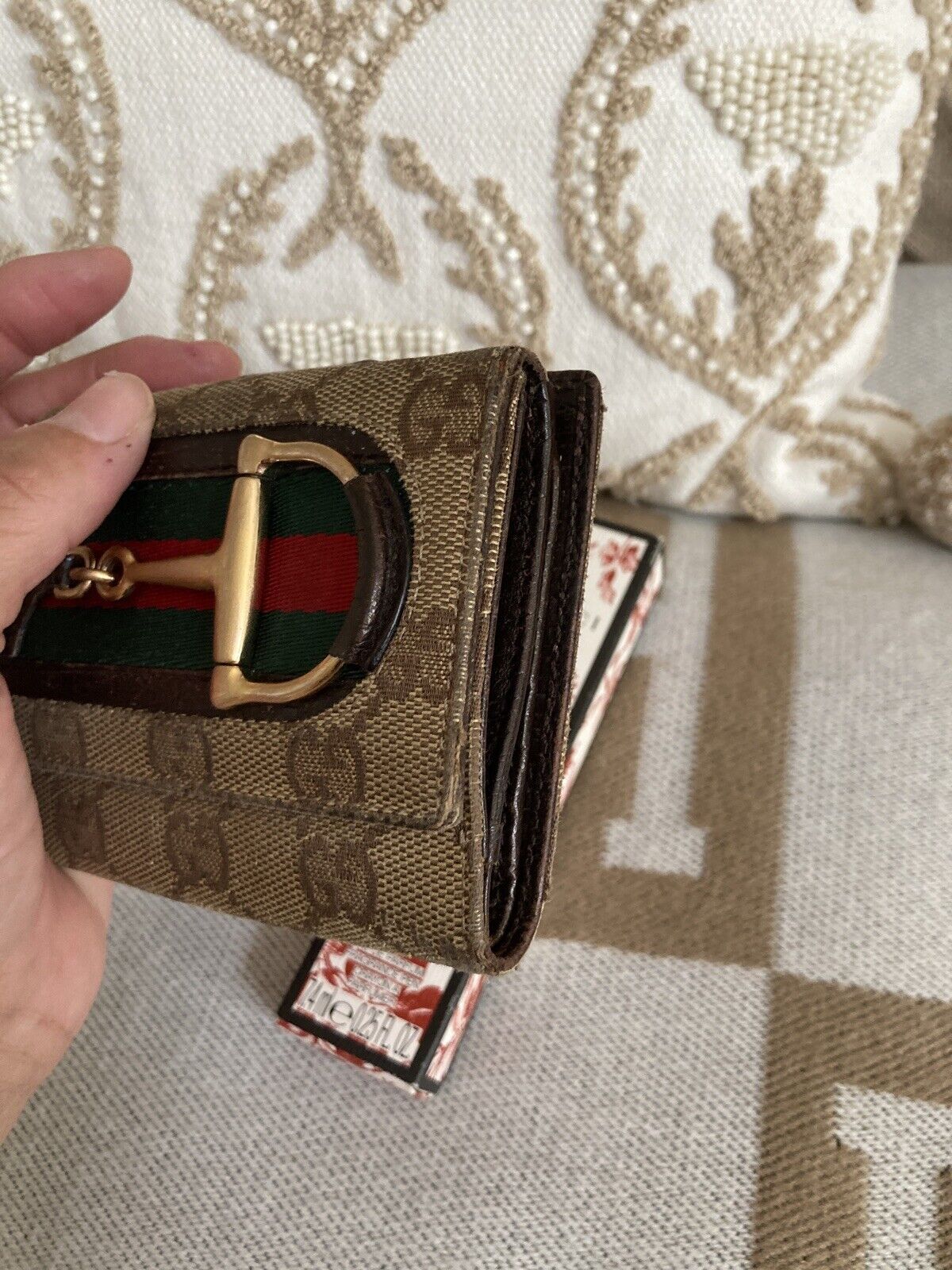 AUTHENTIC VINTAGE Gucci Wallet W Hook Sherry Line Hus… - Gem