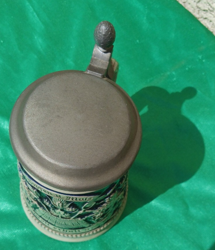 RARE W. Germany Original Beer Stein Mug Gerzit Gerz Hopfen U Malz Gott Erhalt's