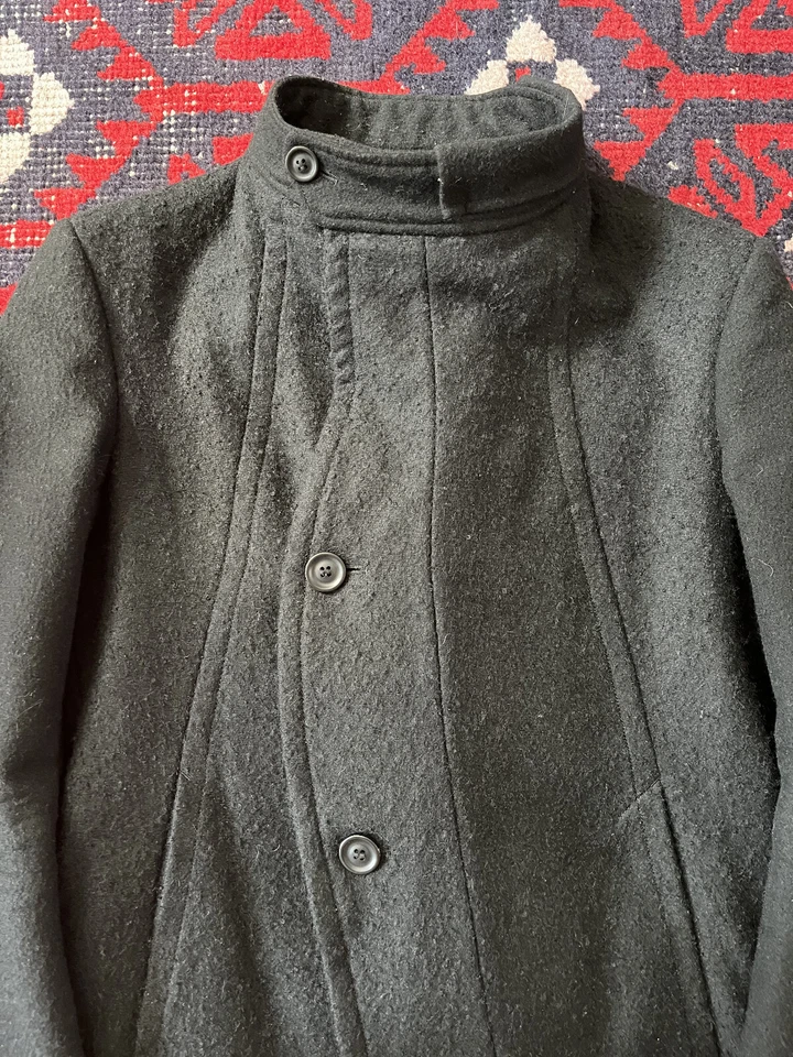 Julius _7 Aymmetrical Boucle Mohair Cashmere Wrap Coat Jacket AW2013-14 Size 2 M - Image 3 of 4