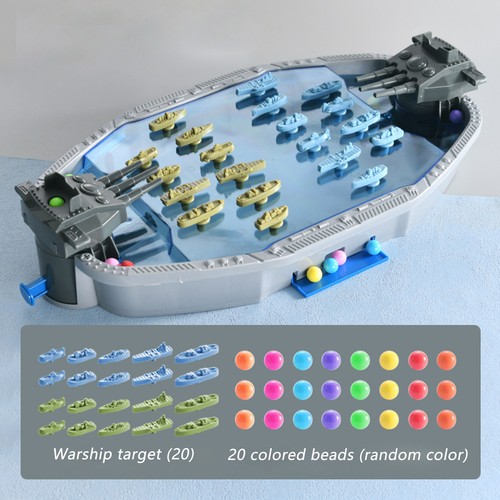 Navy Battleship-Boat Shooting Toy Dual Play Warship Shooting Game Gift Toye - Picture 2 of 12