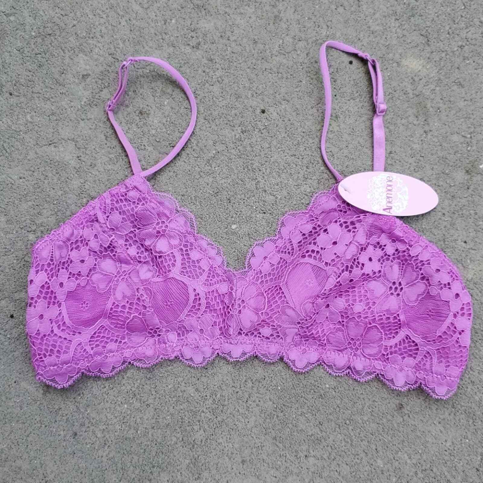 Purple anemone stretch lace bralette size S/M-image
