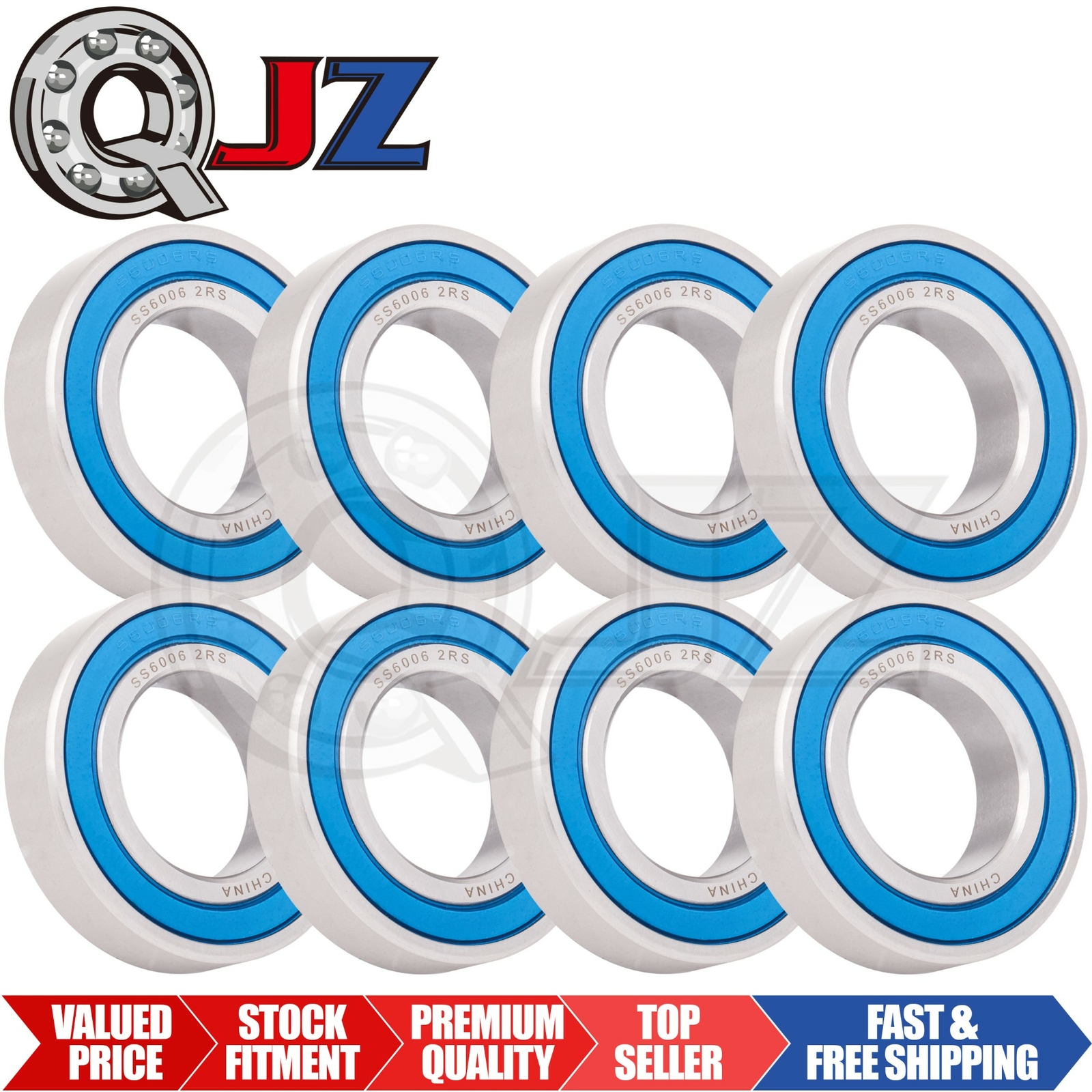 Lot De 8 Roulements à Billes S1641-2RS Inox - 1" X 2" X 9/16" - Double Joint, Graissés