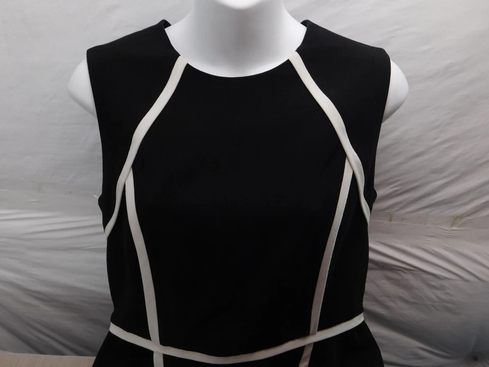 CK Calvin Klein Women Sleeveless Dress Size 6 Black White - Image 2 of 4
