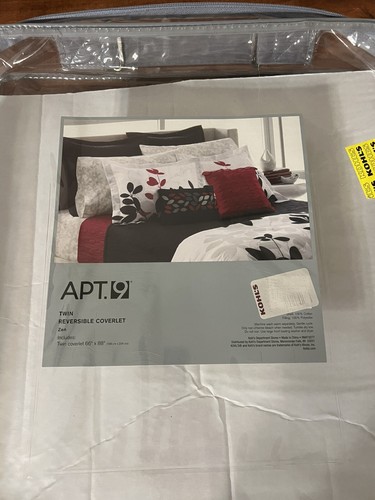 Apt 9 Kohls Bedding Red And Black Reversible Quilt Coverlet Twin - Picture 3 of 7