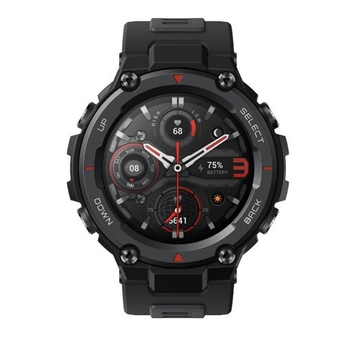 Amazfit T-Rex Pro 47mm Black Case with White Silicone Band (A2013)