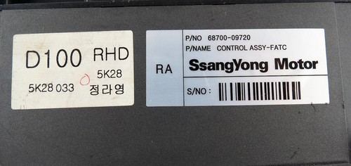 6870009720 Ssangyong Kyron Origine Électrique Auto AC Panneau de Commande Climat - Picture 4 of 8
