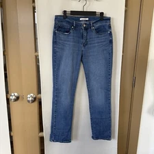 Levi's Women's 29 Blue Medium Wash Mid Rose Classic Straight Leg Denim Jeans