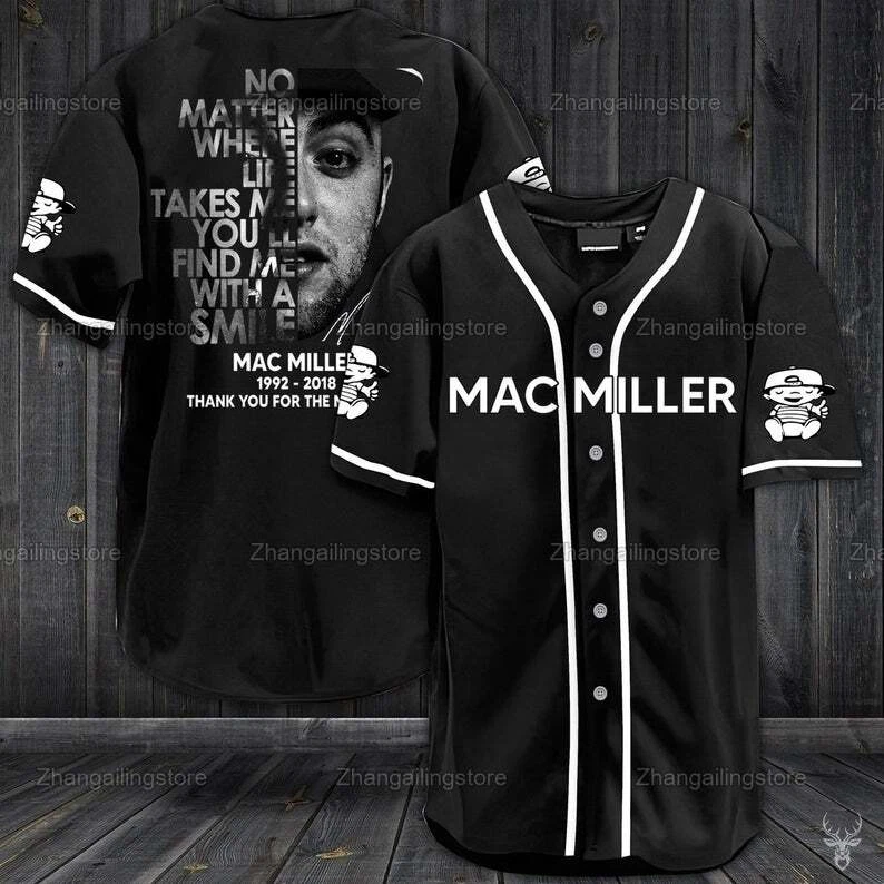 Men Mac Miller Singer Baseball Jersey Shirt Fanmade