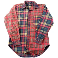 VTG 90's Norm Thompson Men's Shirt M Patchwork Plaid Colorblock Rad Portland