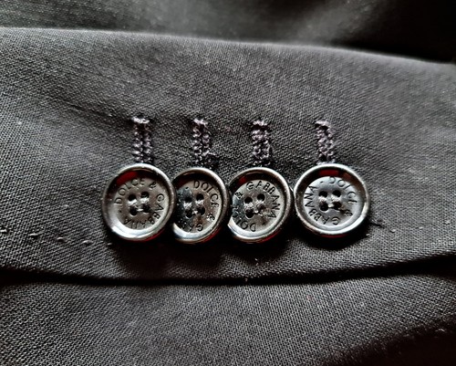 JACKET ITALY VINTAGE AUTHENTIC DOLCE & GABBANA BLACK WOOL MEN'S BLAZER-US38/EU48 - Picture 6 of 10