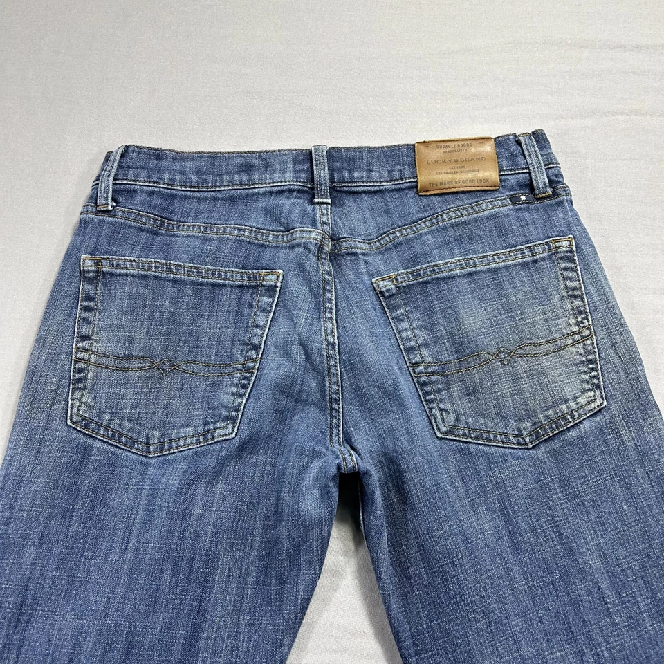 Lucky Brand Jeans Mens 32x29 Blue 221 Straight Leg Distressed Original Fit ^ - Image 4 of 4