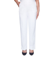 Alfred Dunner Ship Shape Straight Pull-On Pants Sizes 12, 18 White