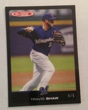 2019 Topps Total Wave 6 BLACK Parallel TRAVIS SHAW #4/5 Made Brewers #524