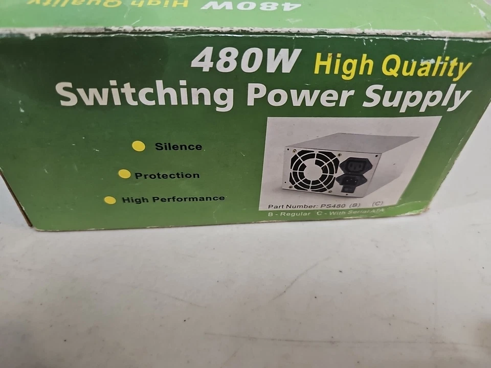 Logisys 480W High Quality Dual Fan Switching Power Supply  New In Box! - Image 3 of 4