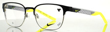 NIKE 8156 002 Black Silver Mens Square Full Rim Eyeglasses 52-19-140 B:41 A