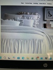 Annie Selke Skirted Beadspread King & 3 Euro Shams 
