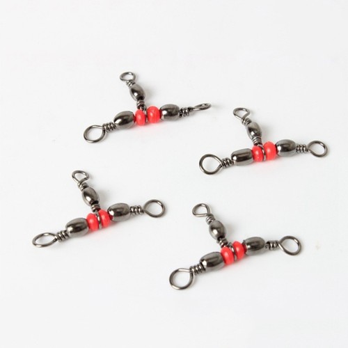 100 Stück Angeln Dreifachwirbel Triple Swivels Schnurverbinder Angelfass - Bild 4 von 12