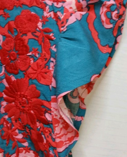 Vestido Savanna Jane 1X Nuevo con Etiquetas Boho Cachemira Bordado Floral Manga Gorra Forrado Rayón - Imagen 4 de 14