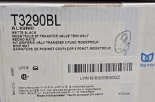 MOEN T3290BL Align 2-Handle Moentrol Transfer Valve Trim Kit in Matte Black