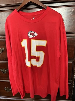 Kansas City Chiefs Long Sleeve T-Shirt Patrick Mahomes Number 15 Fanatics