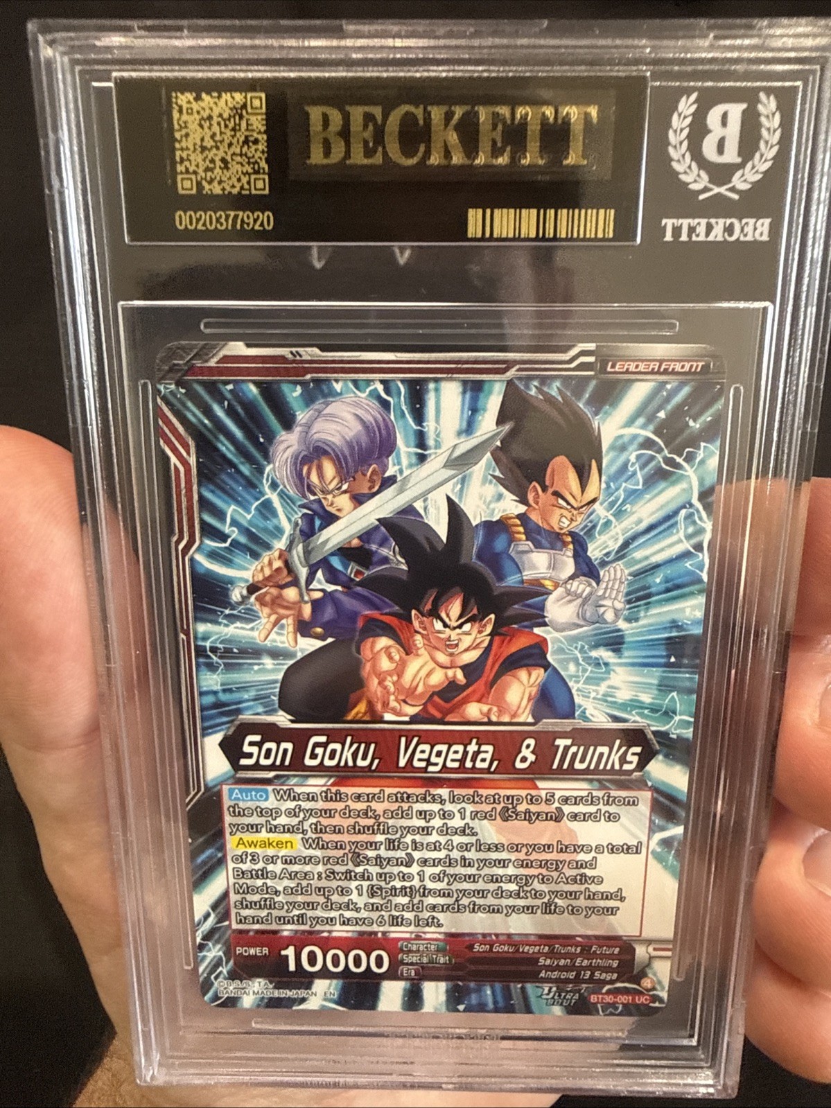 BT30-001 Son Goku Vegeta Trunks SRL BLACK LABEL BGS 10 Dragon Ball Super Masters view 6