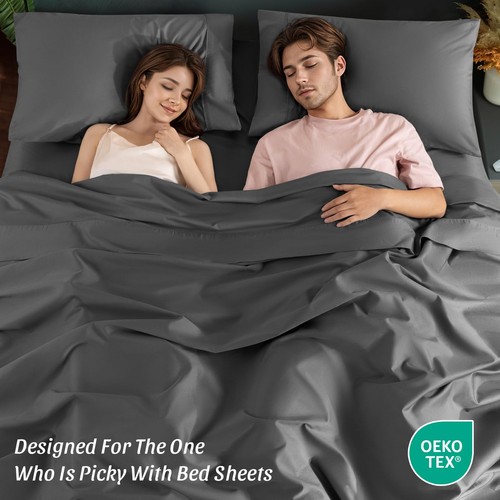100% Cotton Sheet Sets Queen Size Bed Sheets 1200 TC Egyptian Cotton Sheets 4... - Picture 3 of 6