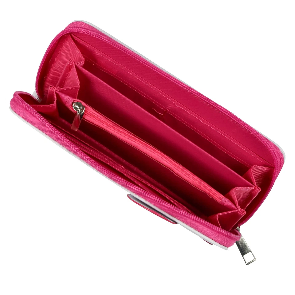 Cartera Sanrio Hello Kitty para mujer 3D lazo imitación cuero cremallera completa alrededor Foto 3 de 4