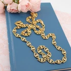 Vintage Goldette Clear Rhinestone Station 30" Gold Tone Necklace